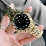 Buy Shop Versace Hellenyium Quartz Black Dial Gold Steel Strap Watch For Men - VE3A00820 USA Online