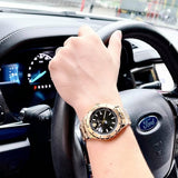 Buy Shop Versace Hellenyium Quartz Black Dial Gold Steel Strap Watch For Men - VE3A00820 USA Online
