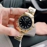 Buy Shop Versace Hellenyium Quartz Black Dial Gold Steel Strap Watch For Men - VE3A00820 USA Online