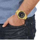 Buy Shop Versace Hellenyium Quartz Black Dial Gold Steel Strap Watch For Men - VE3A00820 USA Online