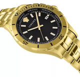 Buy Shop Versace Hellenyium Quartz Black Dial Gold Steel Strap Watch For Men - VE3A00820 USA Online