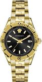 Buy Shop Versace Hellenyium Quartz Black Dial Gold Steel Strap Watch For Men - VE3A00820 USA Online