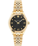 Buy Shop Versace Hellenyium Quartz Black Dial Gold Steel Strap Watch for Women - VE2S00622 USA Online