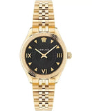 Buy Shop Versace Hellenyium Quartz Black Dial Gold Steel Strap Watch for Women - VE2S00622 USA Online