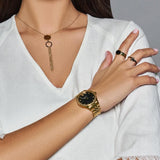 Buy Shop Versace Hellenyium Quartz Black Dial Gold Steel Strap Watch for Women - VE2S00622 USA Online