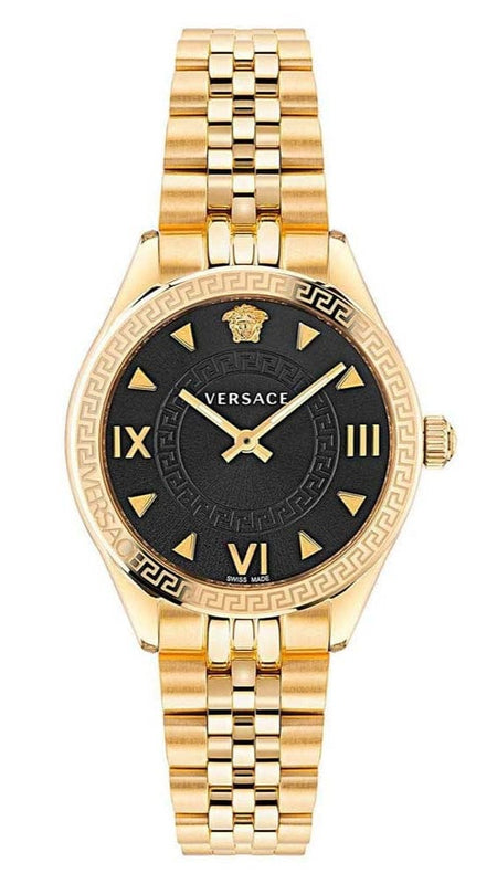 Buy Shop Versace Hellenyium Quartz Black Dial Gold Steel Strap Watch for Women - VE2S00622 USA Online