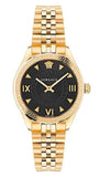 Buy Shop Versace Hellenyium Quartz Black Dial Gold Steel Strap Watch for Women - VE2S00622 USA Online