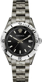 Buy Shop Versace Hellenyium Quartz Black Dial Grey Steel Strap Watch For Men - VE3A00620 USA Online