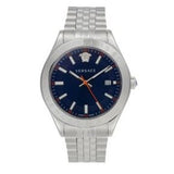 Buy Shop Versace Hellenyium Quartz Blue Dial Silver Steel Strap Watch for Men - VEVK00921 USA Online