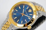 Buy Shop Versace Hellenyium Quartz Blue Dial Two Tone Steel Strap Watch For Men - VEVH00520 USA Online