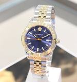 Buy Shop Versace Hellenyium Quartz Blue Dial Two Tone Steel Strap Watch For Men - VEVH00520 USA Online