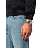 Buy Shop Versace Hellenyium Quartz Blue Dial Two Tone Steel Strap Watch For Men - VEVH00520 USA Online