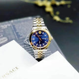 Buy Shop Versace Hellenyium Quartz Blue Dial Two Tone Steel Strap Watch For Men - VEVH00520 USA Online