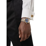 Buy Shop Versace Hellenyium Quartz Blue Dial Two Tone Steel Strap Watch For Men - VEVH00520 USA Online