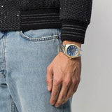Buy Shop Versace Hellenyium Quartz Blue Dial Two Tone Steel Strap Watch For Men - VEVH00520 USA Online