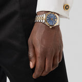 Buy Shop Versace Hellenyium Quartz Blue Dial Two Tone Steel Strap Watch For Men - VEVH00520 USA Online
