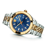 Buy Shop Versace Hellenyium Quartz Blue Dial Two Tone Steel Strap Watch For Men - VEVH00520 USA Online