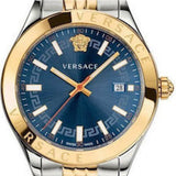 Buy Shop Versace Hellenyium Quartz Blue Dial Two Tone Steel Strap Watch For Men - VEVH00520 USA Online