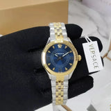 Buy Shop Versace Hellenyium Quartz Blue Dial Two Tone Steel Strap Watch for Women - VE2S00522 USA Online