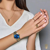Buy Shop Versace Hellenyium Quartz Blue Dial Two Tone Steel Strap Watch for Women - VE2S00522 USA Online