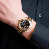Buy Shop Versace Hellenyium Quartz Brown Dial Two Tone Steel Strap Watch For Men - V11040015 USA Online