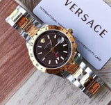 Buy Shop Versace Hellenyium Quartz Brown Dial Two Tone Steel Strap Watch For Men - V11040015 USA Online