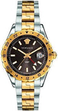 Buy Shop Versace Hellenyium Quartz Brown Dial Two Tone Steel Strap Watch For Men - V11040015 USA Online