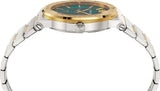 Buy Shop Versace Hellenyium Quartz Green Dial Silver Steel Strap Watch For Men - VEVK00420 USA Online