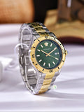 Buy Shop Versace Hellenyium Quartz Green Dial Two Tone Steel Strap Watch For Men - VE3A00720 USA Online