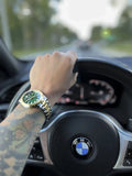 Buy Shop Versace Hellenyium Quartz Green Dial Two Tone Steel Strap Watch For Men - VE3A00720 USA Online