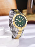 Buy Shop Versace Hellenyium Quartz Green Dial Two Tone Steel Strap Watch For Men - VE3A00720 USA Online