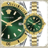 Buy Shop Versace Hellenyium Quartz Green Dial Two Tone Steel Strap Watch For Men - VE3A00720 USA Online