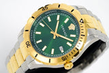 Buy Shop Versace Hellenyium Quartz Green Dial Two Tone Steel Strap Watch For Men - VE3A00720 USA Online