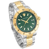 Buy Shop Versace Hellenyium Quartz Green Dial Two Tone Steel Strap Watch For Men - VE3A00720 USA Online