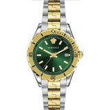 Buy Shop Versace Hellenyium Quartz Green Dial Two Tone Steel Strap Watch For Men - VE3A00720 USA Online