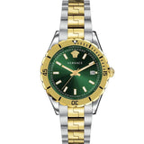 Buy Shop Versace Hellenyium Quartz Green Dial Two Tone Steel Strap Watch For Men - VE3A00720 USA Online