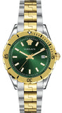 Buy Shop Versace Hellenyium Quartz Green Dial Two Tone Steel Strap Watch For Men - VE3A00720 USA Online