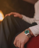 Buy Shop Versace Hellenyium Quartz Green Dial Two Tone Steel Strap Watch For Men - VEVI00620 USA Online