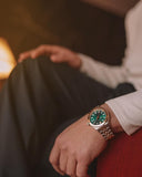 Buy Shop Versace Hellenyium Quartz Green Dial Two Tone Steel Strap Watch For Men - VEVI00620 USA Online