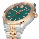 Buy Shop Versace Hellenyium Quartz Green Dial Two Tone Steel Strap Watch for Men - VEVK01324 USA Online