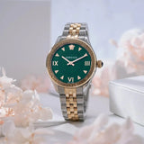 Buy Shop Versace Hellenyium Quartz Green Dial Two Tone Steel Strap Watch for Women - VE2S00422 USA Online