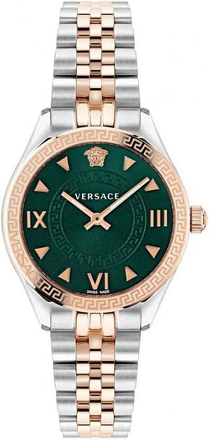 Buy Shop Versace Hellenyium Quartz Green Dial Two Tone Steel Strap Watch for Women - VE2S00422 USA Online