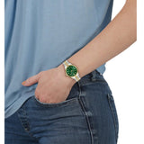 Buy Shop Versace Hellenyium Quartz Green Dial Two Tone Steel Strap Watch for Women - VEHU00420 USA Online