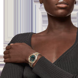 Buy Shop Versace Hellenyium Quartz Green Dial Two Tone Steel Strap Watch for Women - VEHU00420 USA Online