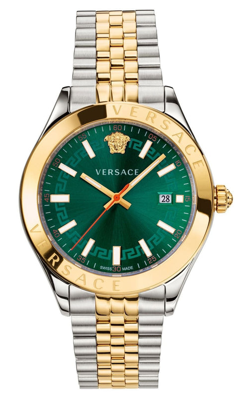 Buy Shop Versace Hellenyium Quartz Green Dial Two Tone Steel Strap Watch for Women - VEHU00420 USA Online