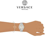 Buy Shop Versace Hellenyium Quartz Silver Dial Silver Steel Strap Watch for Women - VE2S00322 USA Online