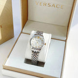 Buy Shop Versace Hellenyium Quartz Silver Dial Silver Steel Strap Watch for Women - VE2S00322 USA Online