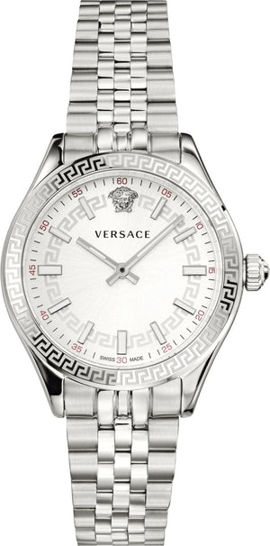 Buy Shop Versace Hellenyium Quartz White Dial Silver Steel Strap Watch for Women - VEHU00320 USA Online