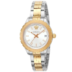 Buy Shop Versace Hellenyium Silver Dial Two Tone Steel Strap Watch for Women - V12030015 USA Online