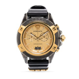 Buy Shop Versace Icon Active Chrono Gold Dial Black Silicone Strap Unisex Watch - VEZ701623 USA Online